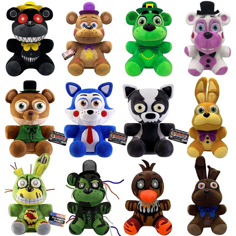 Golden freddy purple hat 5 nights plush sanshee fnaf plush shadow nightmare  phantom withered 2022