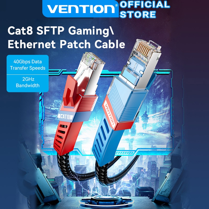 Vention Cat 8 Cable High Speed 40Gbps Gold Plated RJ45