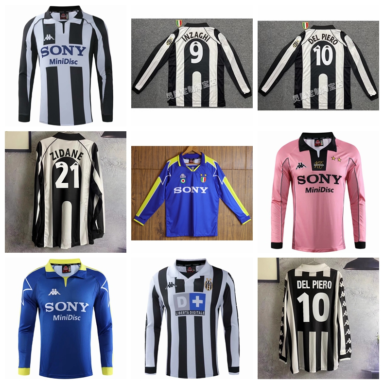 1996-97 97-98 99-00 Season Juventus Retro Long Sleeve Home Away Jersey 