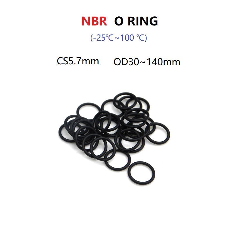 CS5.7mm NBR O Ring Seal Gasket Thickness OD30140mm Nitrile Butadiene