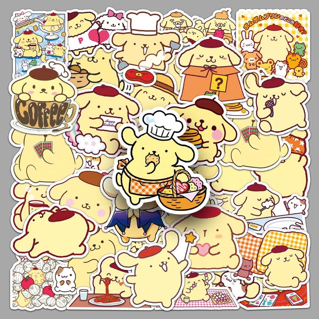 50Pcs Funny Pom Pom Purin Cute Dogs Cartoon Graffiti Waterproof ...