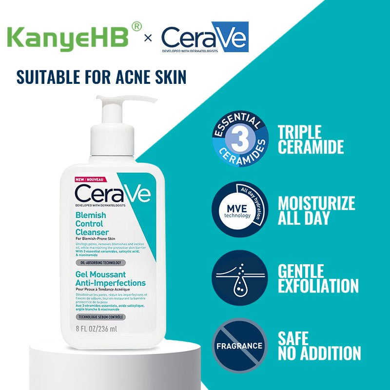 CeraVe Salicylic Acid Acne Treatment With Glycolic Acid And