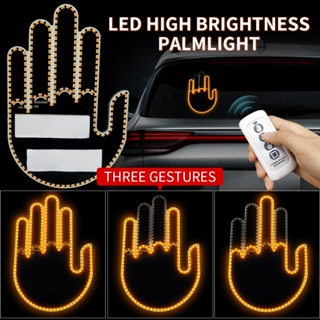 Universal Fun Car Middle Finger LED Light with Remote Car Gadgets