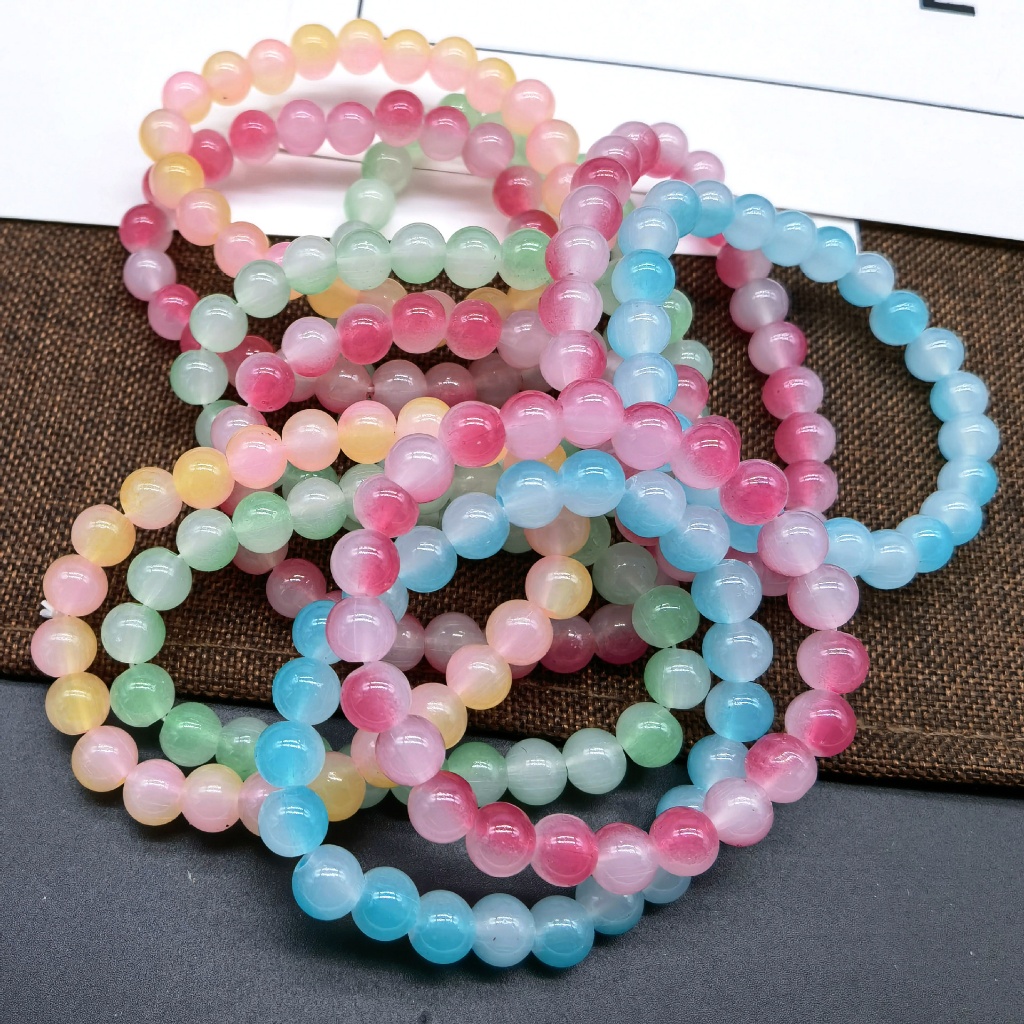 Crystal Bracelet Cute Bracelet Gradient Color Candy Color 10mm Student