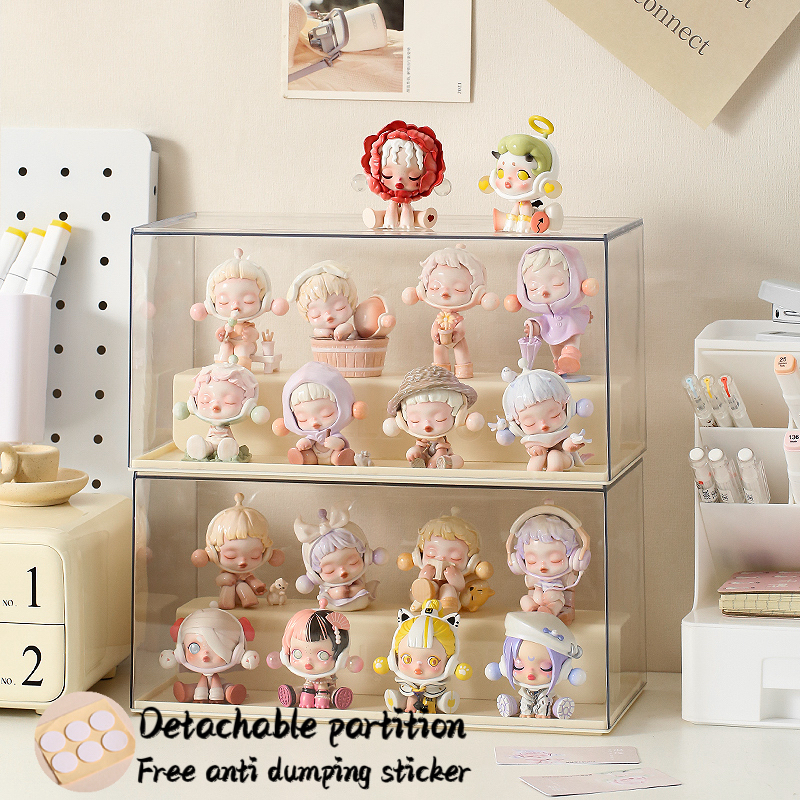 Double Layered Display Cabinet Transparent Box Detachable Partition ...
