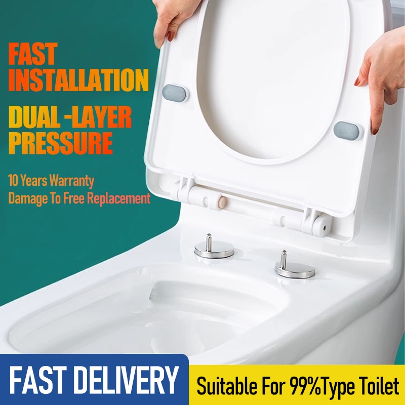 Toilet Seat Cover Toilet Bowl Seat Cover With Slow Close U/V/O Type Shopee Singapore