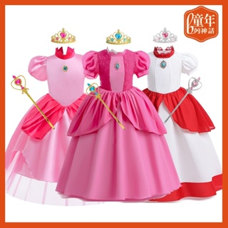 2024 Girls Peach Princess Dress Kids Cosplay Costume Children Birthday  Carnival Party Outfit Clothes 2024 Costume Peach Dresses - AliExpress