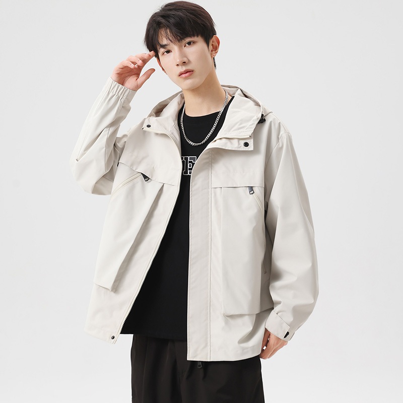 White rain jacket hot sale with hood