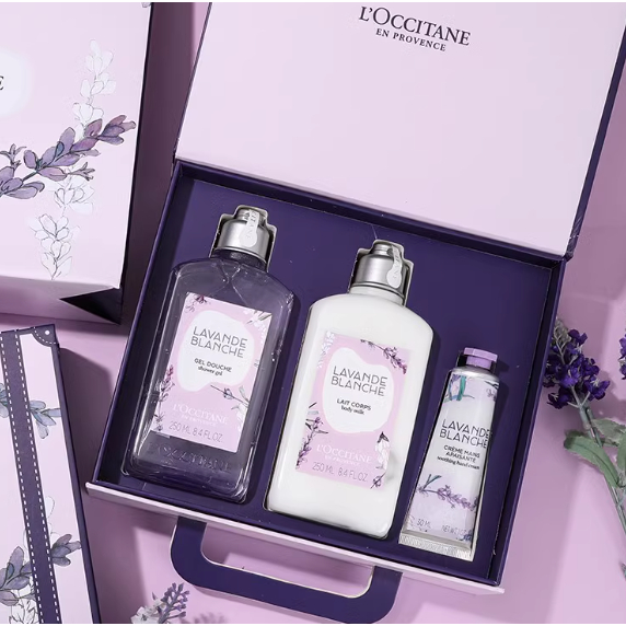 L'Occitane White Lavender Hand Cream/Shower Gel/Body Lotion