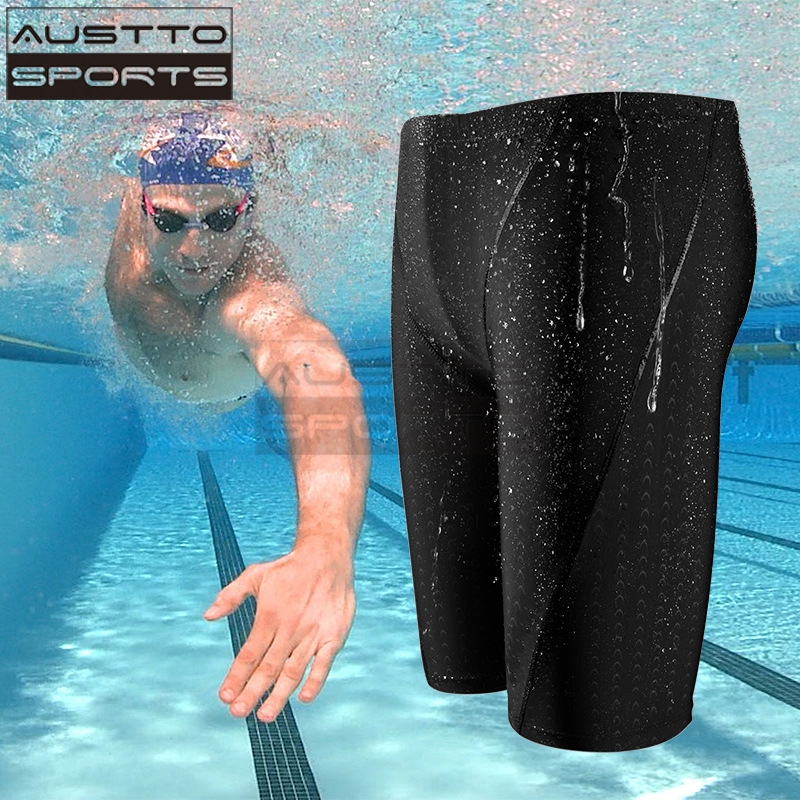 Austto Men s Swimming Trucks Swim Jammer Swimsuit Men swimwear pants swim trunk Long Shopee Singapore