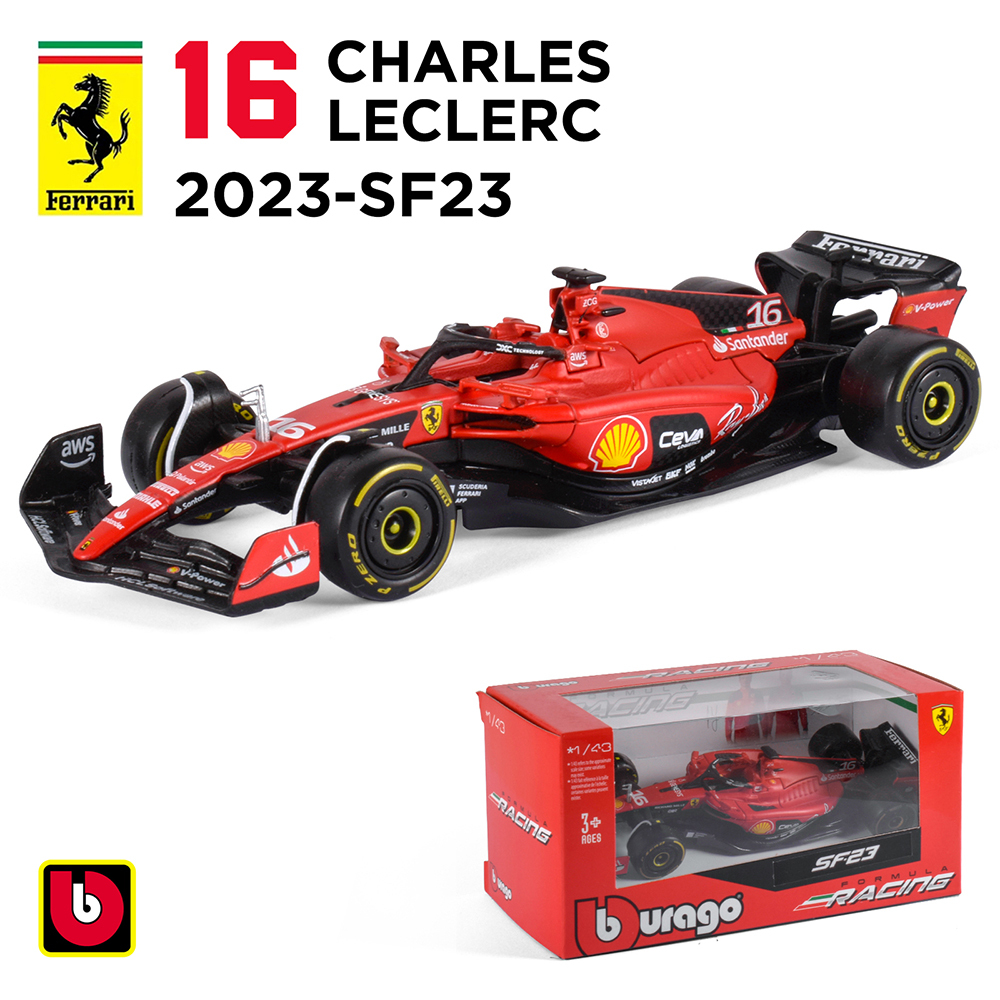 Voiture miniature Ferrari F1 SF-23 #16 Charles Leclerc 2023 Burago