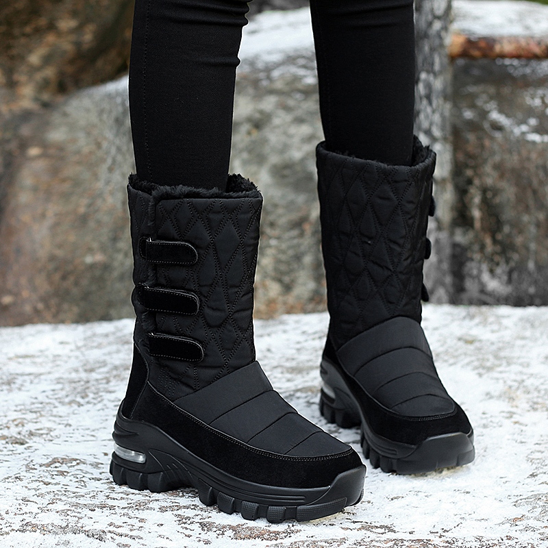 Women's Waterproof Snow Boots - Winter Fleece Lined Ankle Boots, Anti-Slip Zero Drop Sole For Outdoor Comfort