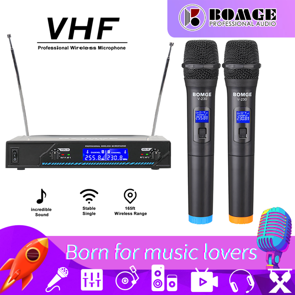 Karaoke Microphone System with 2 Wireless Handheld Condenser Microphones + 1 Home Computer KTV