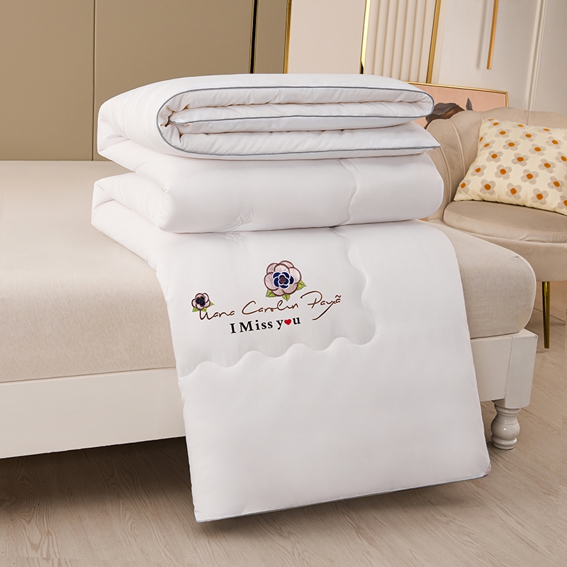 1 PC Plain White Color Washed Brushed Quilt SkinFriendly Soft