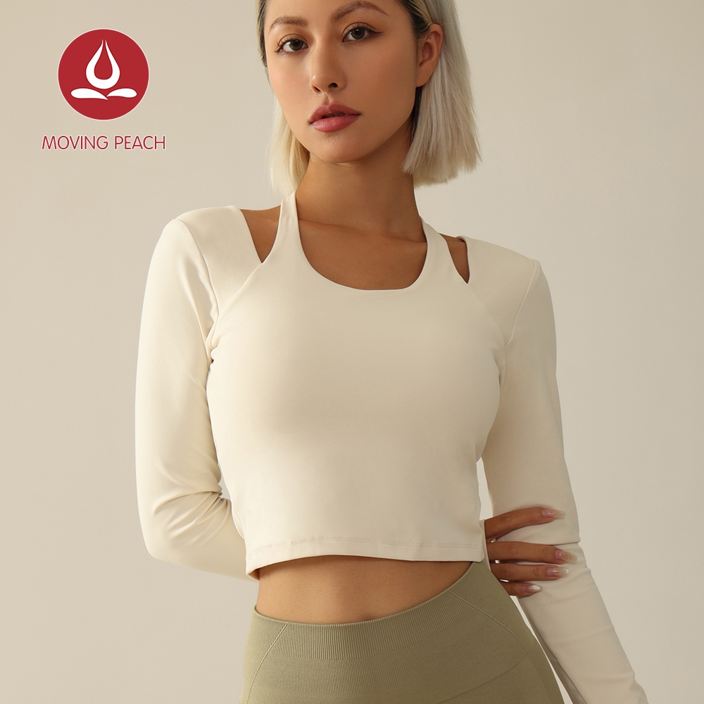 Long Sleeve Workout Tops Wear for Women with Built in Bra, Fitted Athletic  Cropped Halter Yoga Shirts - China Yoga and Gym price