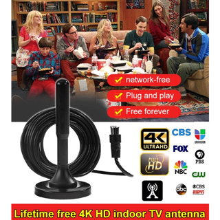 Antena Tv Digital 25DB HD TV DTV Box Digital TV Antenna 50 Miles Active  Indoor Interior TV Antenna Aerial HD Flat Design 