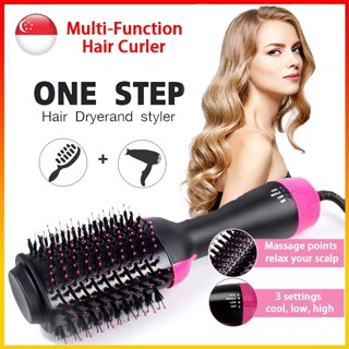 Hot selling Hot Air Brush Hair Brush Dryer Styler 3 in 1 Electric Negative Ion Hair Dryers Curler Straightener 2 in 1 Hair Dryer Straightening