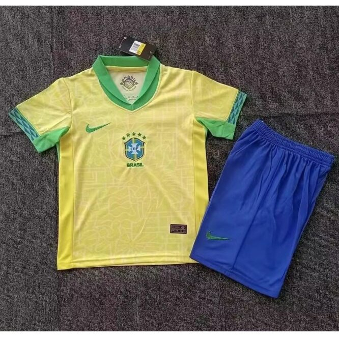 Printed Soccer Set - Yellow/Brasil - Kids