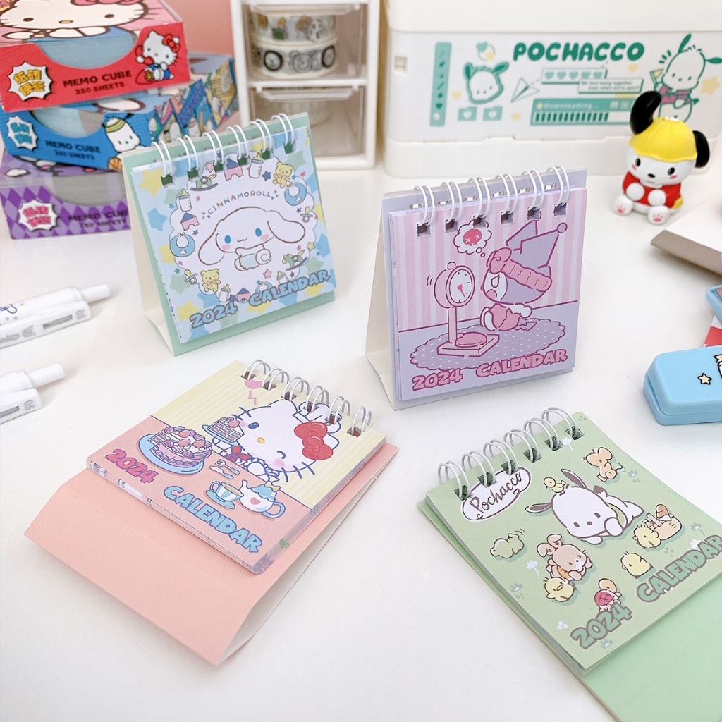 Sanrio 2024 Mini Desk Calendar Cute Simple Desktop Calendar Daily ...