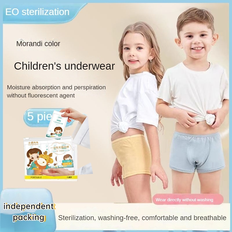 (5/10 Pack) Disposable Children's Underwear Men Women Pure Cotton