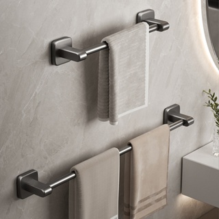 Bathroom Towel Bar Wall-Mounted Towel Holder Stainless Steel Towel Hanger  Rack Adhesive Storage Organizer Bathroom Accessories