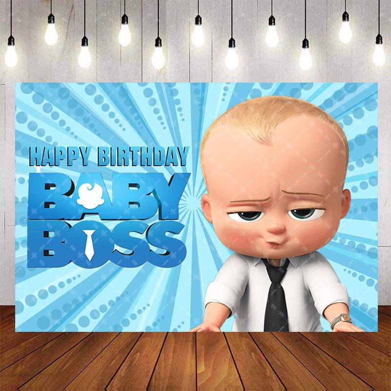 Boss Baby Birthday Party Backdrop For Photo Studio Sky Blue Theme ...