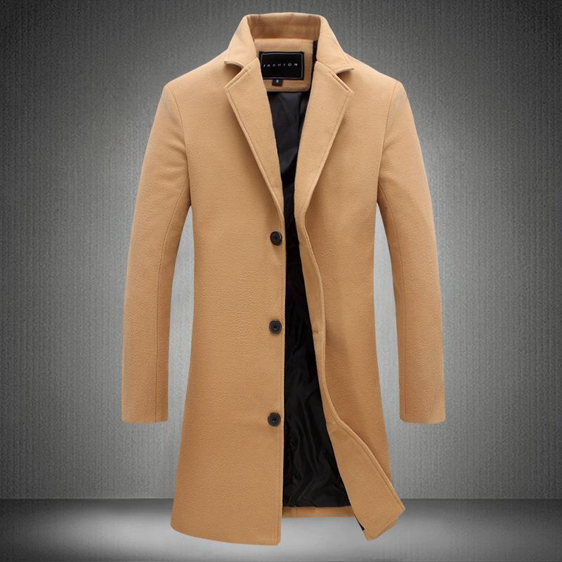 Mens khaki hot sale wool coat