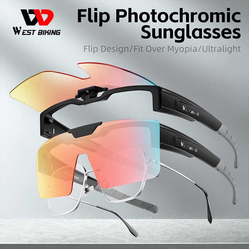 WEST BIKING Sun Glasses Photochromic Cycling Glasses Polarized Bike ...
