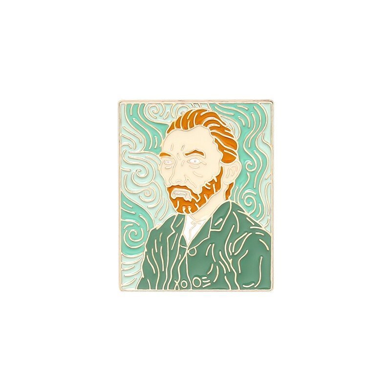 The Starry Night Enamel Pin Van Gogh Oil Painting Brooch for Shirt Lapel Bag Art Badge Artist Jewelry Gift for Friends