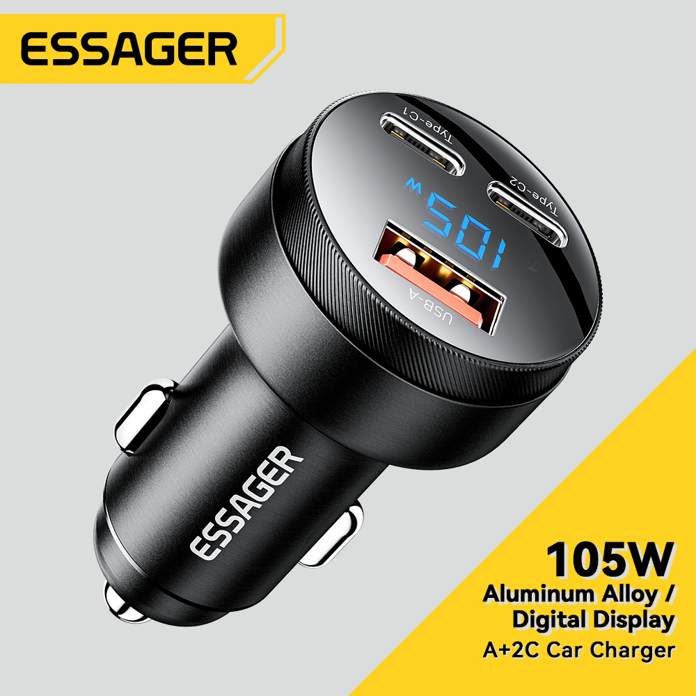 Essager 105W Car Charger 2Type C Usb Fsat Charg For PPS PD QC Car ...
