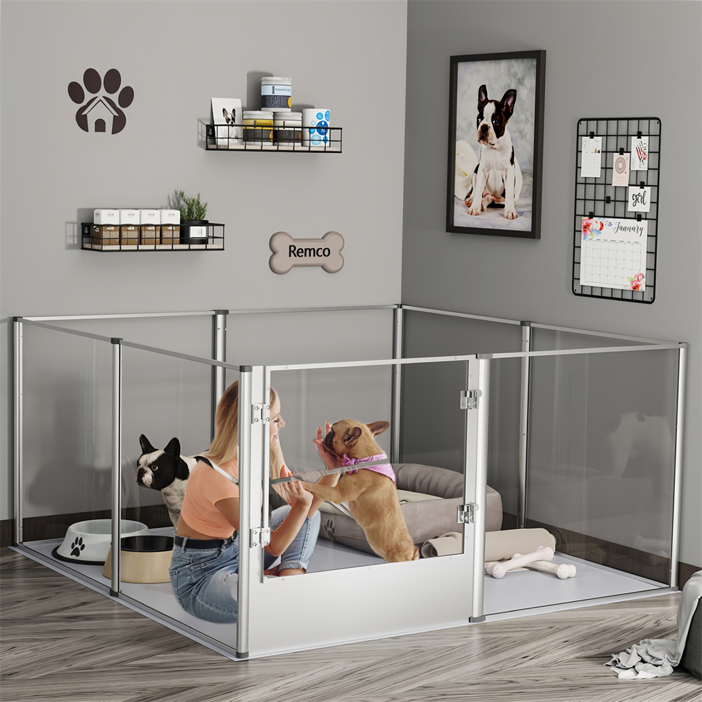 Large Acrylic Dog Playpen Fertility Fence Cage 3 in 1 Dog Whelping Box ...