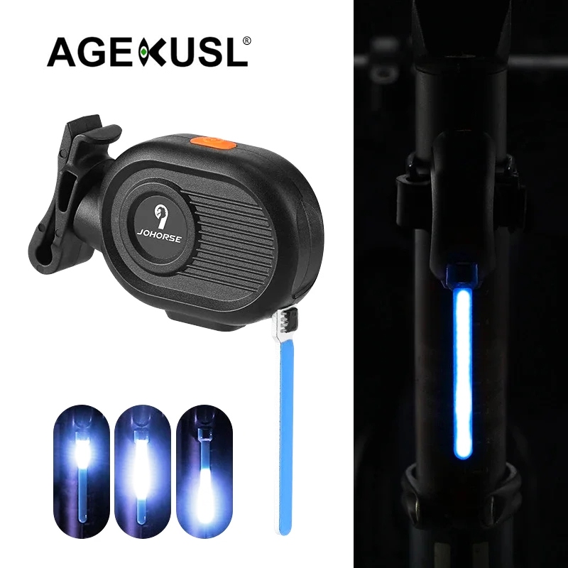 AGEKUSL Bicycle Light USB Rechargable Bike Safety Warning Light For MTB ...