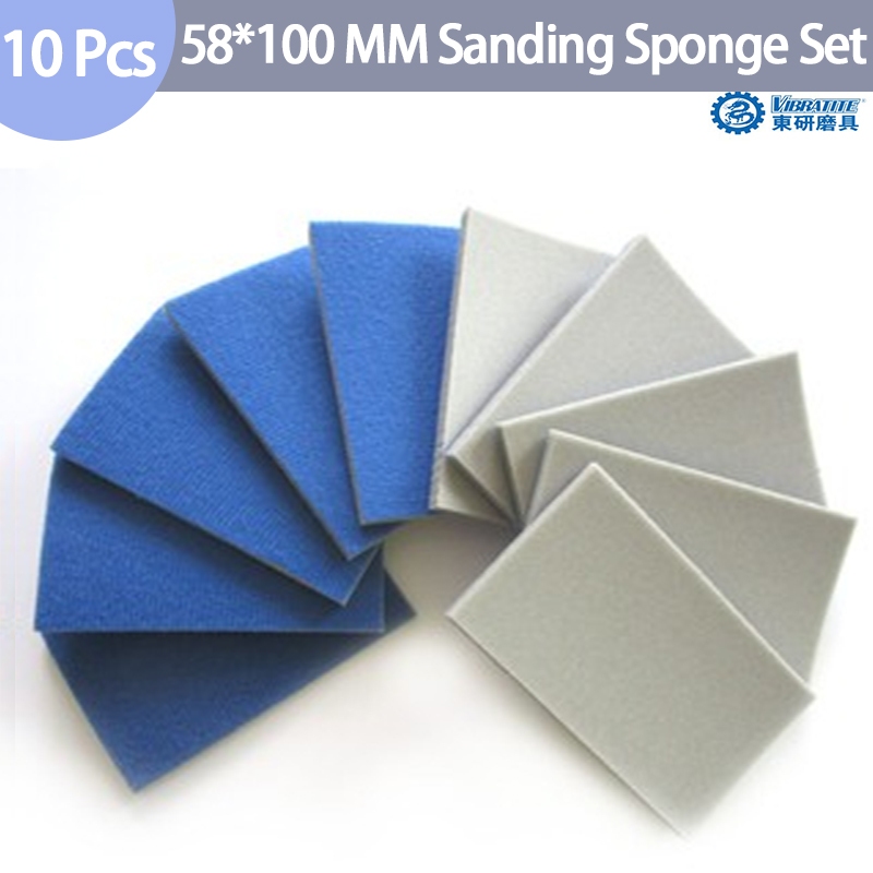 10PCS 58*100MM Wet & Dry Flocking Sanding Sponge Self-adhesive Disc ...