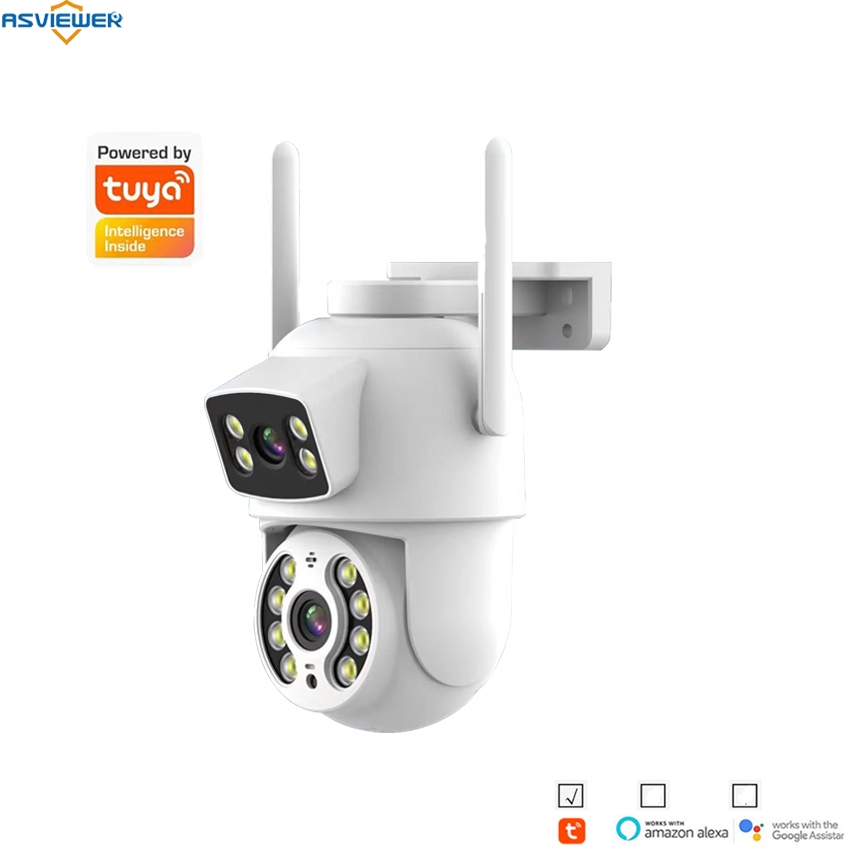 Outdoor Tuya Smart Life Dual Lens IP WiFi Camera Aotu Tracking mini PTZ ...