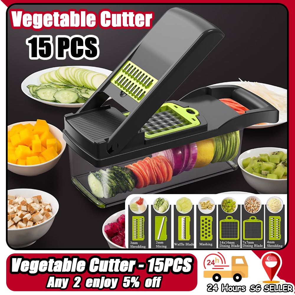 🇸🇬 ReadyStock - Vegetable Cutter Shredder Chopper Grater Slicer with ...