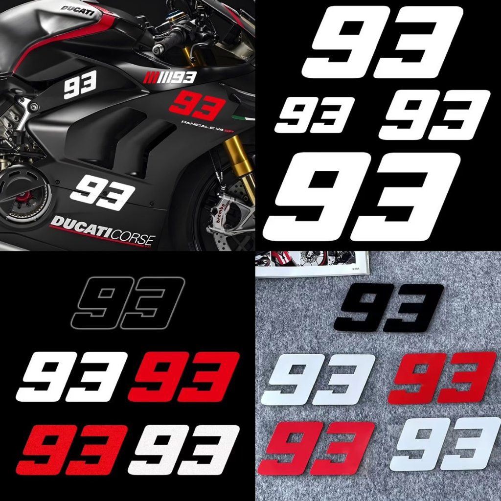 Reflective 93 Number Stickers Waterproof Motorcycle stickers Scooter ...