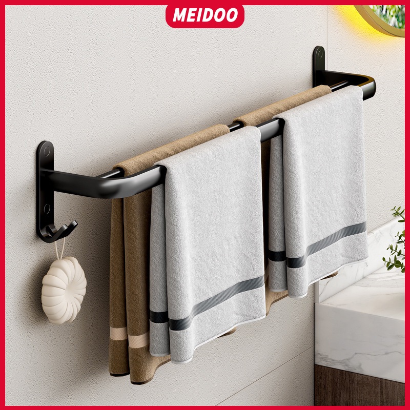 [SG Stock]MEIDOO Double Towel Bar Bathroom Towel Rack Hanging Rack Wall