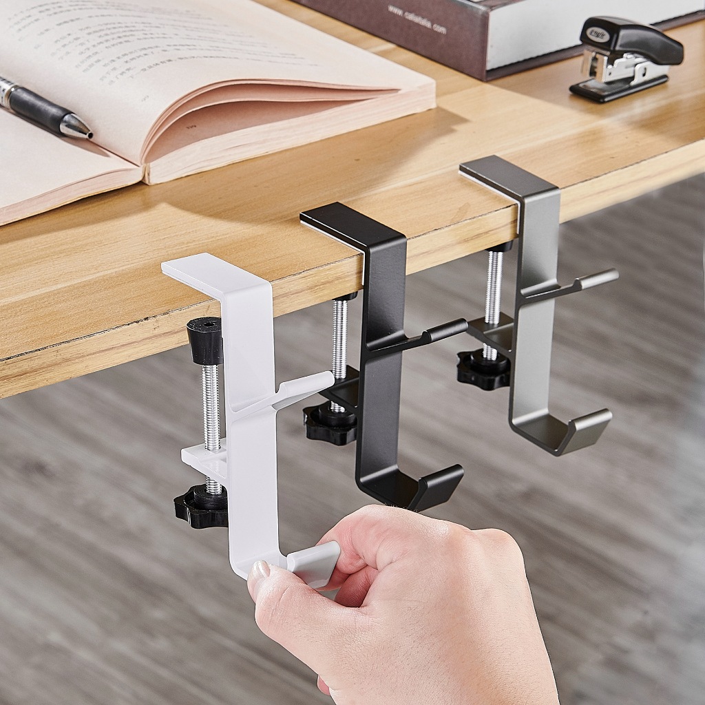 Adjustable Desk Edge Hook Without Punching Office Desktop Edge Hanging ...