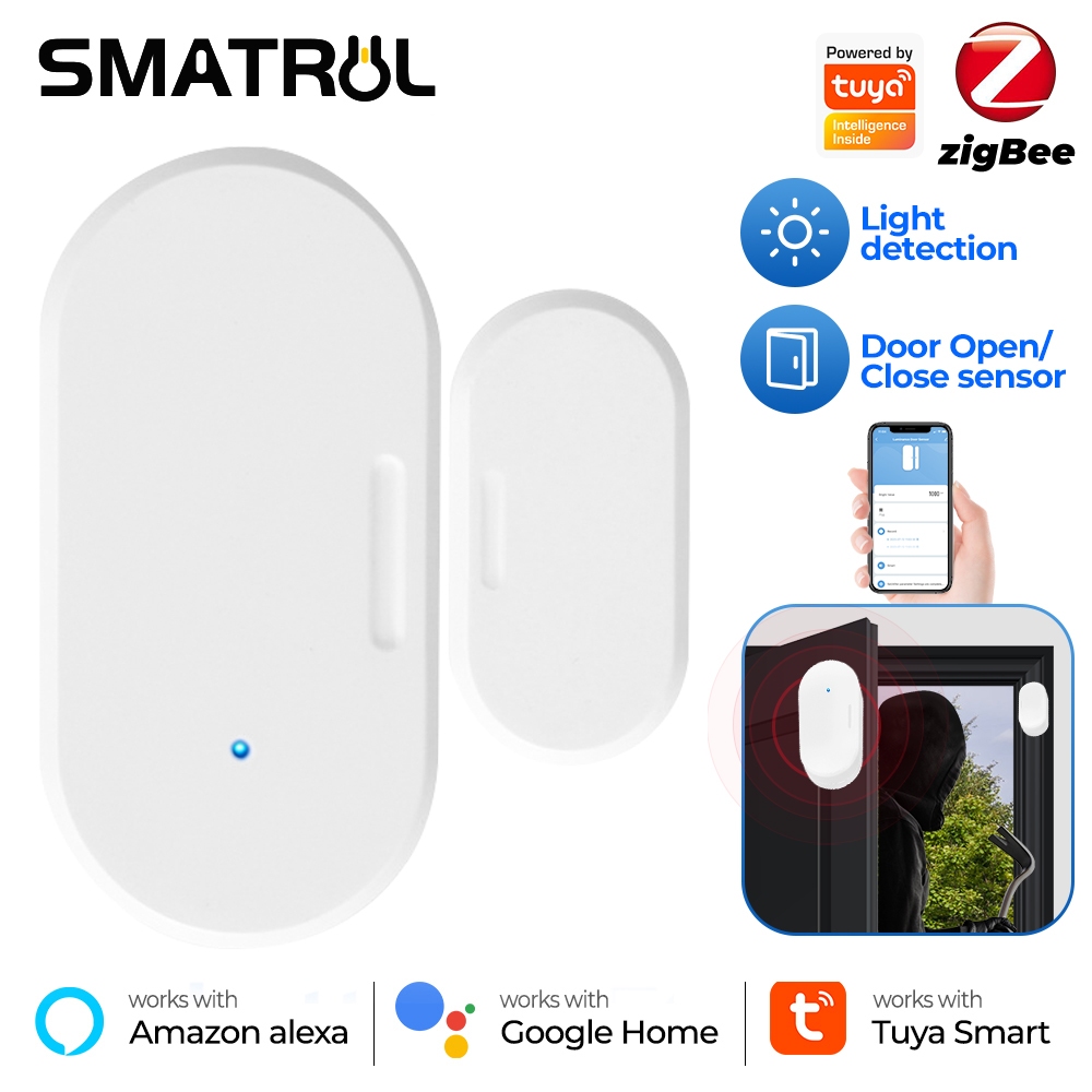 SMATRUL Tuya Zigbee Smart Door Sensor Light Sensor Lighting 2 in 1 ...