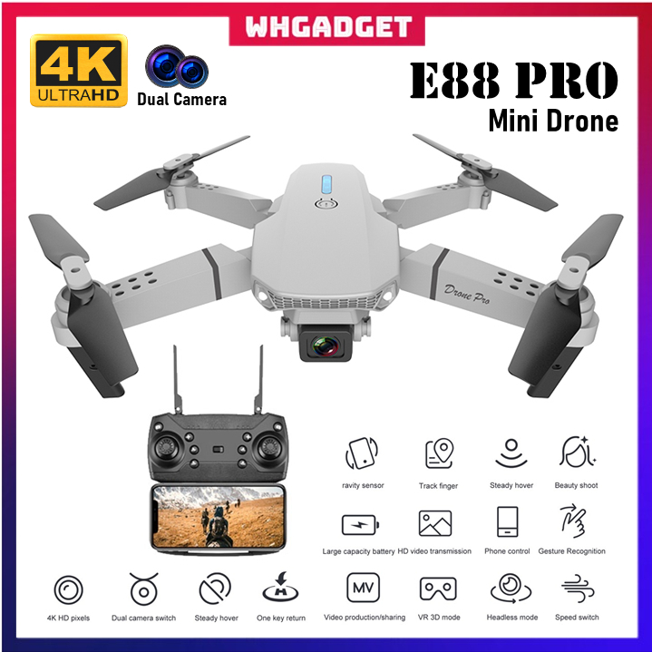 E88 Pro Drone With Camera RC Quadcopter Foldable Mini Drone Mudah