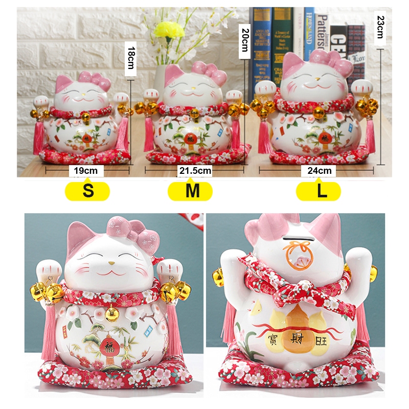 招财猫zhaocaimao，ceramic ornaments Lucky cat opening move / home