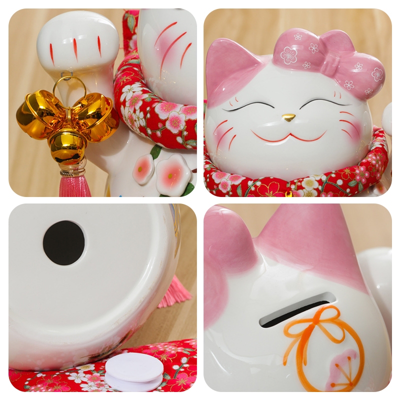 招财猫zhaocaimao，ceramic ornaments Lucky cat opening move / home