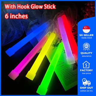 6 Glow Light Sticks w/Hook