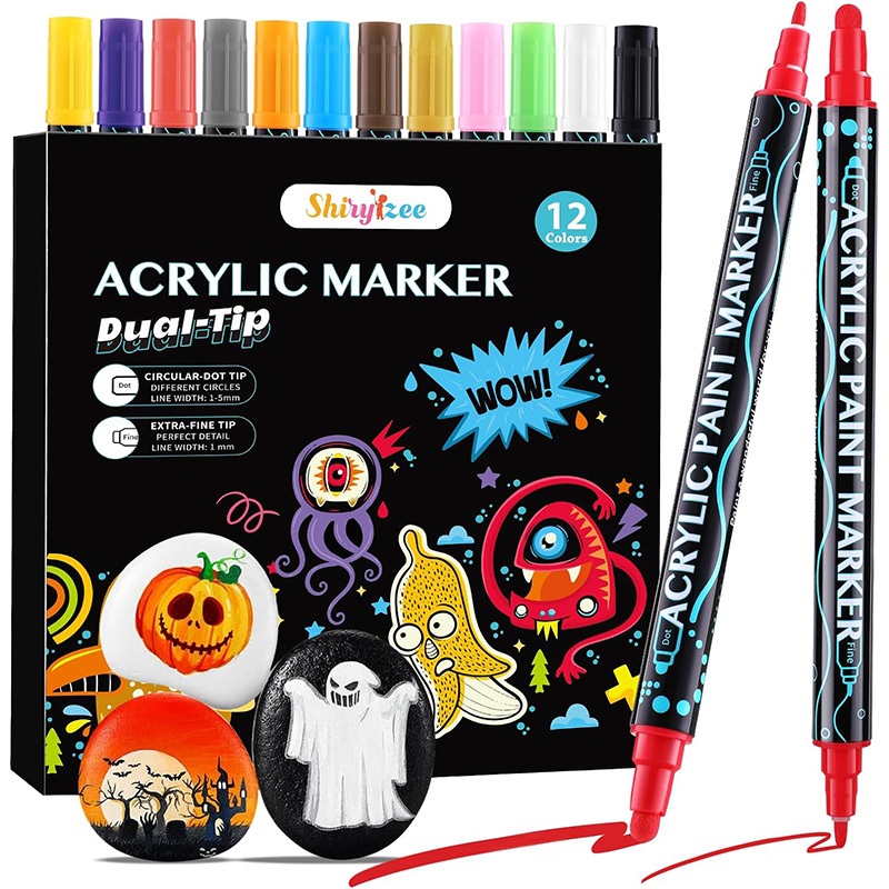 Acrylic Paint Markers Pens – 30 Acrylic Paint Pens Medium Tip 2mm - Great  for