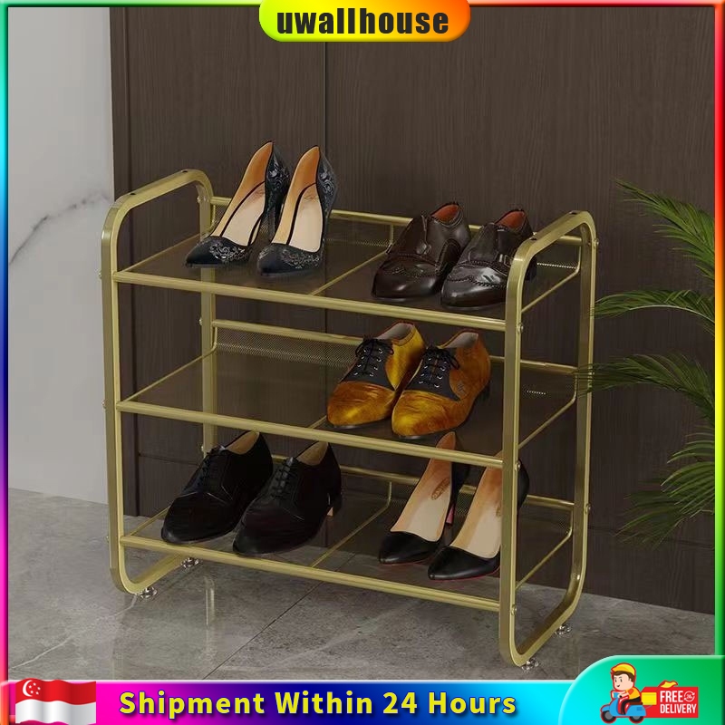 Nordic Shoe Rack Gold Grid 2/3 Layer MultiLayer Put Shoe Rack Simple