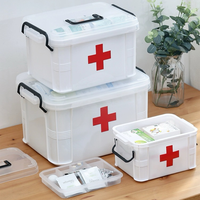 Transparent Visible First Aid Box Multifunctional Household Double ...
