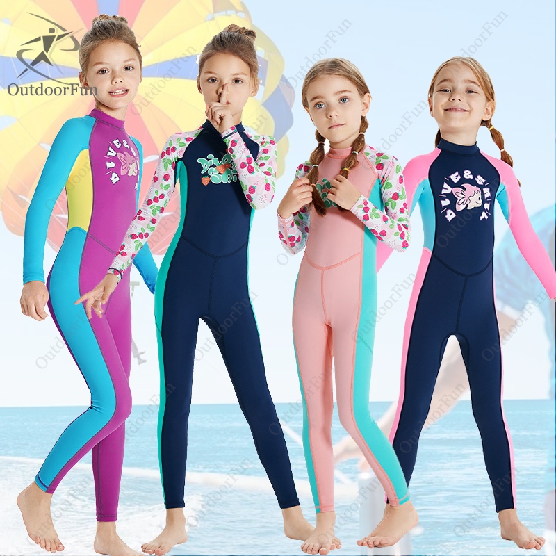 Womens Swimwear Teenager Girls Rash Guard One Piece Long Sleeve