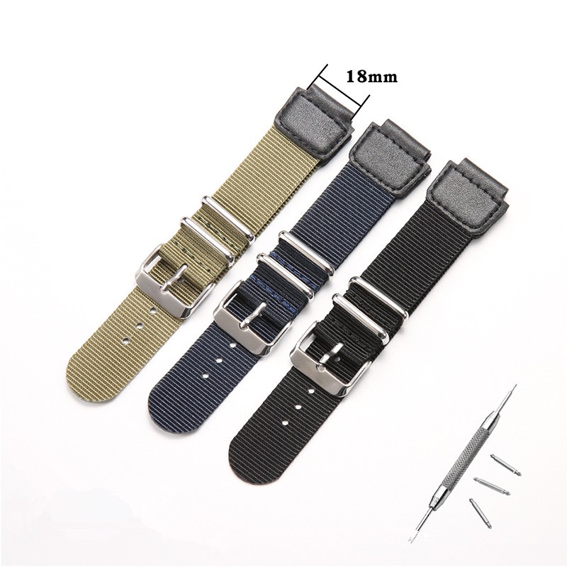 18mm Nylon Strap For Ae 1200wh 1300wh Sgw 300 Aq S810w Watch Band Accessories Replacement Sport 7036