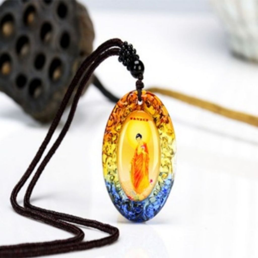 Hot Explosions Coloured glaze amitabha Buddha pendant pendant necklace ...