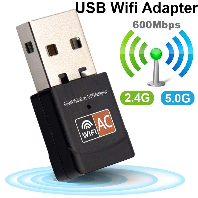 WiFi Nation Dongle USB AC600 - Adattatore Wi-Fi Dual Band 2.4/5GHz, Chipset Realtek RTL8811AU, Per Windows, Mac, Linux